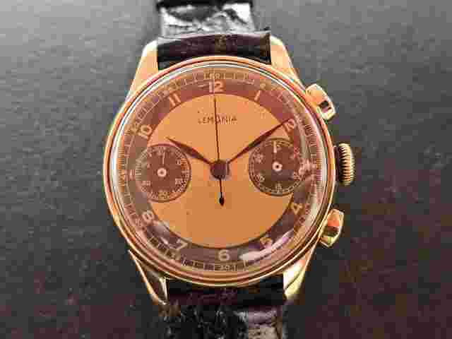 Lemania
                           
                                 Chronograph 18K 750 Solid GOLD 1940s WWII cal. 15TL oryginal