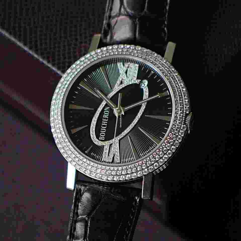Boucheron
                           
                                 Rondo Diamonds Black Automatic - Full set 2008 - 38 mm