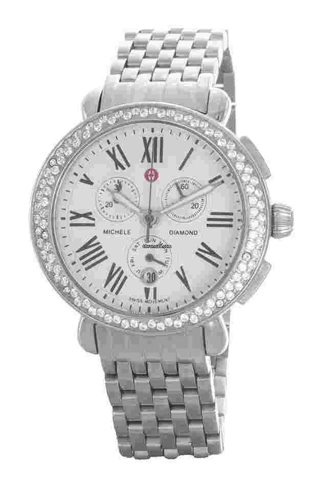 Michele
                           
                                 Women White Dial Quartz Diamond Stainless Steel Watch MWW21A000019