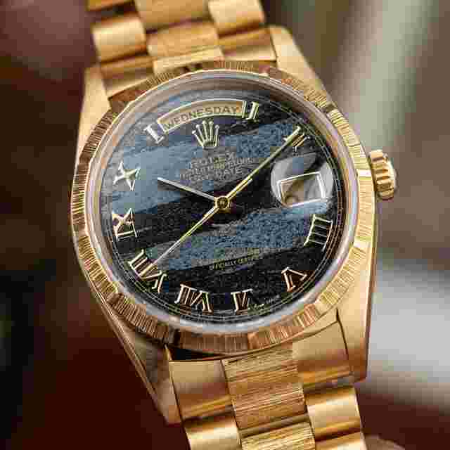 Rolex Day-Date 36
                           
                                 36mm ‘Bark’ - Rare Ferrite Stone Dial - 18k Gold President - Ref. 18248