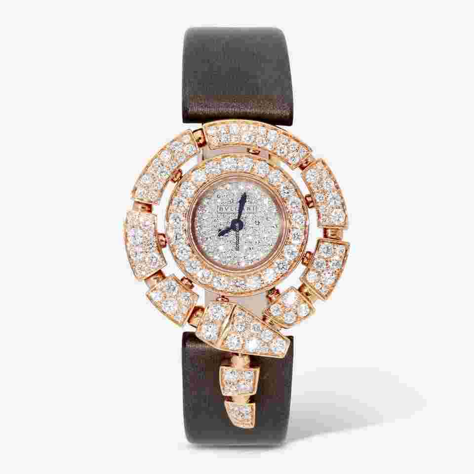 Bulgari Serpenti
Incantati 18k Rose Gold with Snow-Pave Diamonds 30mm Quartz Ladies Watch