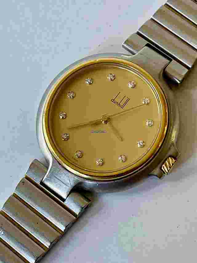Alfred Dunhill
                           
                                 Millenium Genuine Diamonds Two Tone Gold/Stainless Steel Ref.6 97854 Vintage Swiss Made