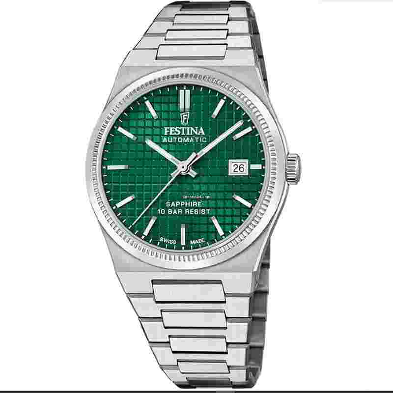 Festina
Swiss Made AUTO 40MM Green Dial SS Men's Watch F20028-3