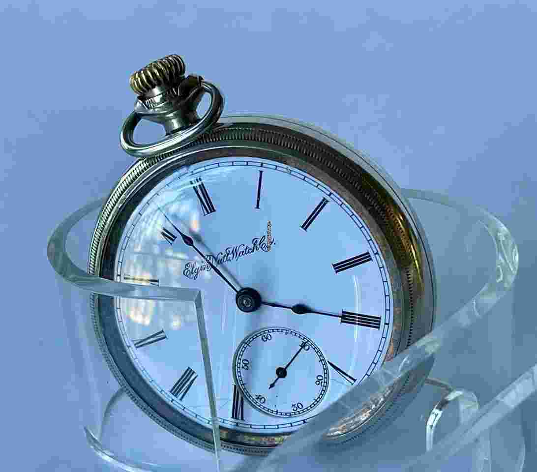 Elgin
Railroad Stainless Steel 14K (585) Rose Gold Inlay Train Antique Pocket Watch Made in USA