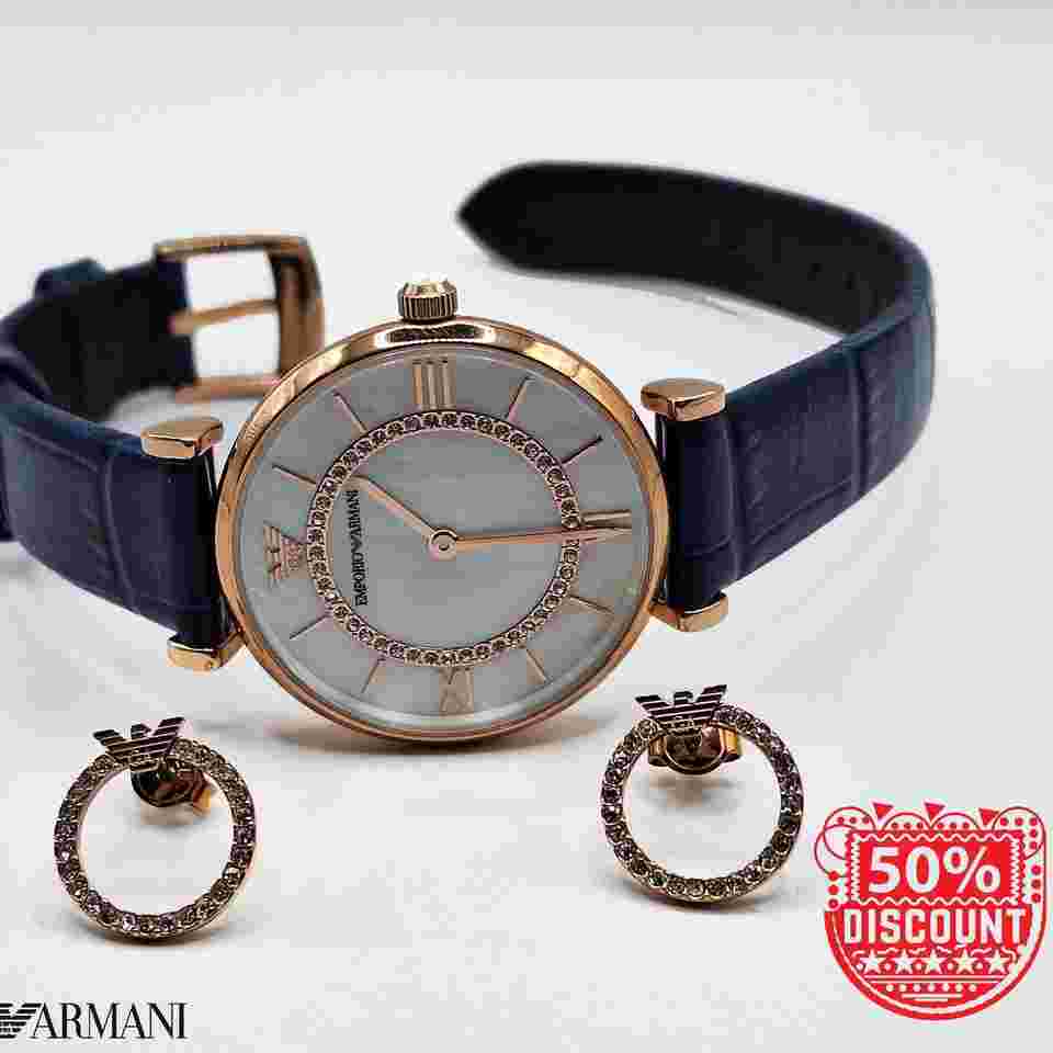 Armani Gianni T-Bar Gianni T-Bar Ladies Watch & Earring Set AR80053
