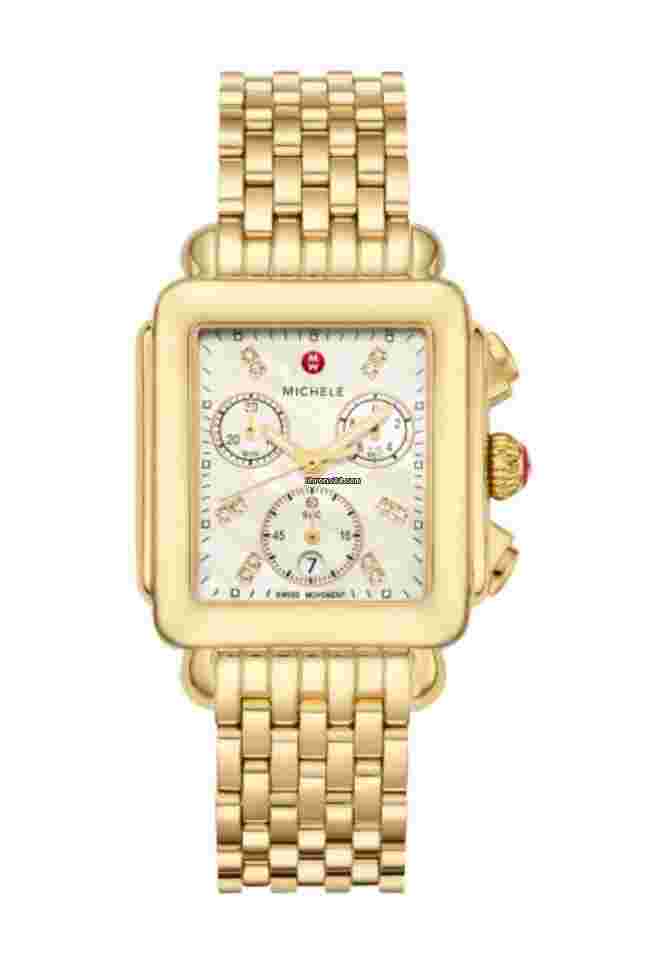 Michele Deco
                           
                                 MWW06A000780 Deco Chronograph Gold Tone 33 mm Quartz Women's Watch