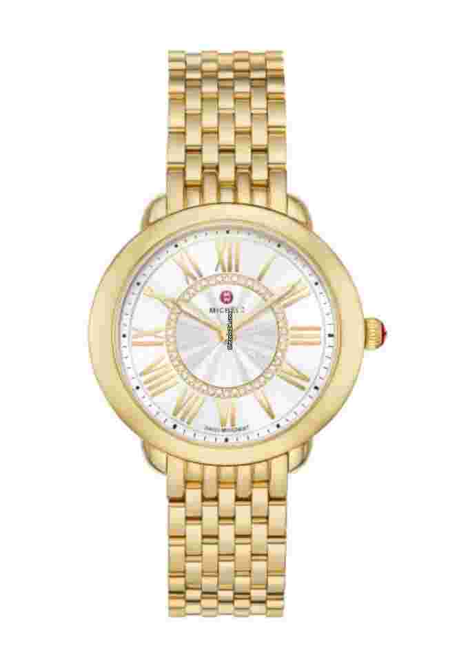 Michele Serein
MWW21B000160 Serein Mid Size Gold Tone 36 mm Roman Quartz Women's Watch