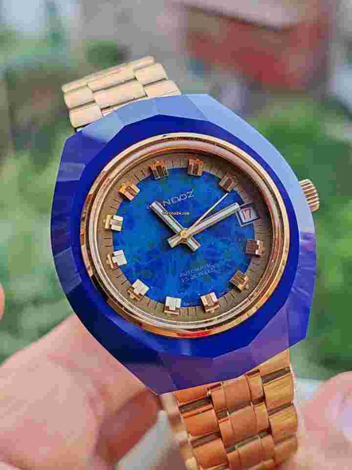 Sandoz
                           
                                 Automatic Full Blue Ceramic Case Rare Blue Dial Vintage 1980s.