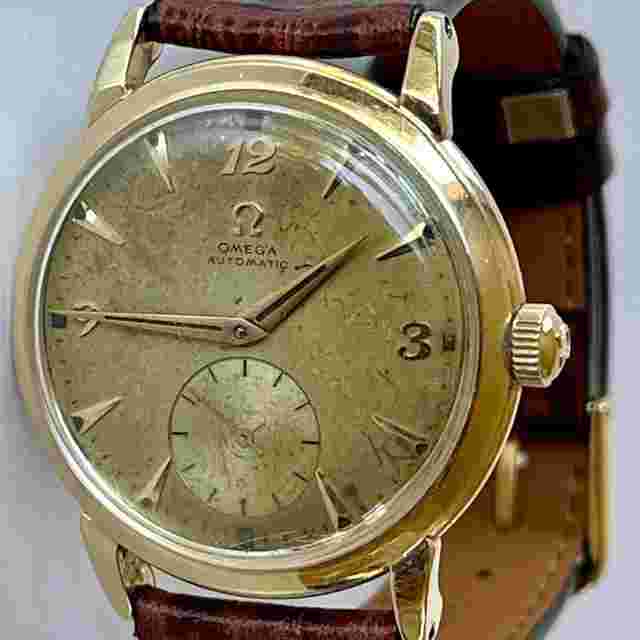 Omega Bumper
                           
                                 Solid 14K(585)Gold Bumper Automatic Cal.342 Ref.F6524 Tropical Dial Vintage Swiss Made