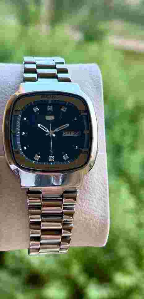 Seiko 5 TV RARE BLUE DIAL MEN'S WATCH JAPAN 1970’s