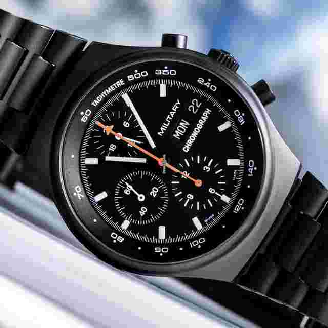 Orfina
                           
                                 1980's Orfina Porsche Design Military Prototype Ref. 7176 S NOS PVD Coated Stainless Steel Watch ( 14905)