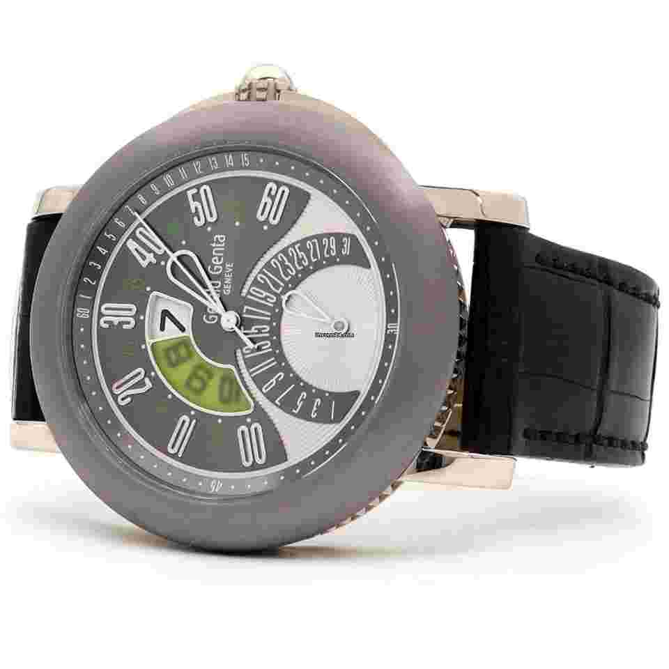 Gérald Genta Arena Bi-Retro
                           
                                 Sport Bi-Retro Retrograde Tantalum & 18kt White Gold BSP.Y.66