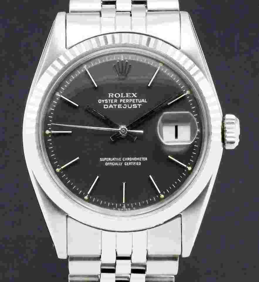 Rolex Datejust 36
1601 / Grey Dial / With Box / Steel White Gold / Jubilee / 36mm / 1970