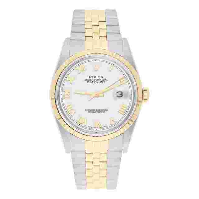 Rolex Datejust 36
                           
                                 36mm Two Tone White Roman Dial Jubilee 16233 Circa – 1997