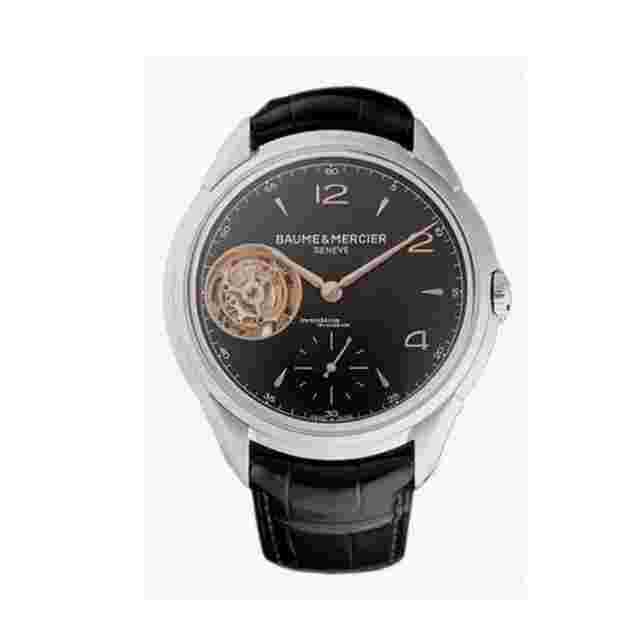 Baume & Mercier Clifton
                           
                                 Tourbillon 10455 Stainless Steel With Black Leather Watch Black Dial 2024