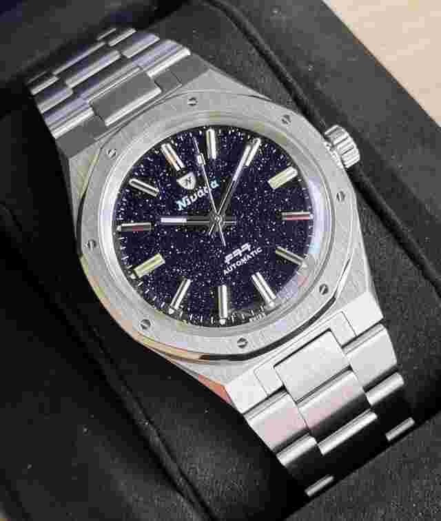 Nivada Grenchen F77 Dark Blue Avanturine OFFICIAL DEALER