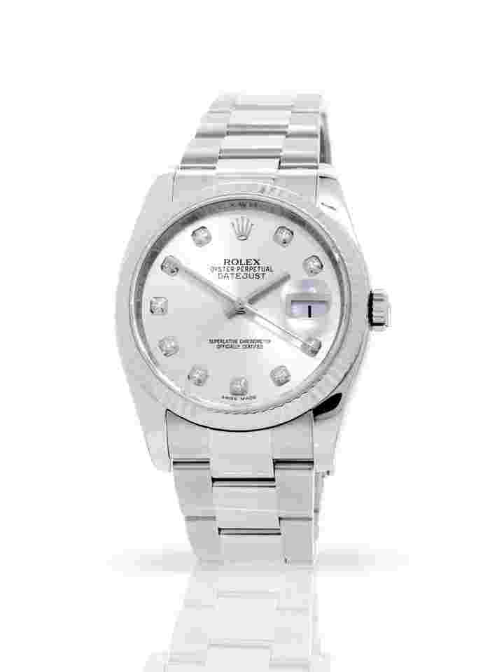 Rolex Datejust 36
116234 - Silver Diamond Dial - Box & Papers - 24-Month Warranty - 2015