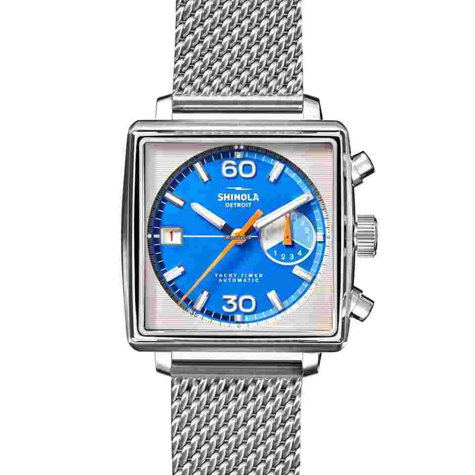 Shinola
                           
                                 40MM Mackinac Bermuda Blue Yacht Timer Square Watch Limited Edition S0120267029