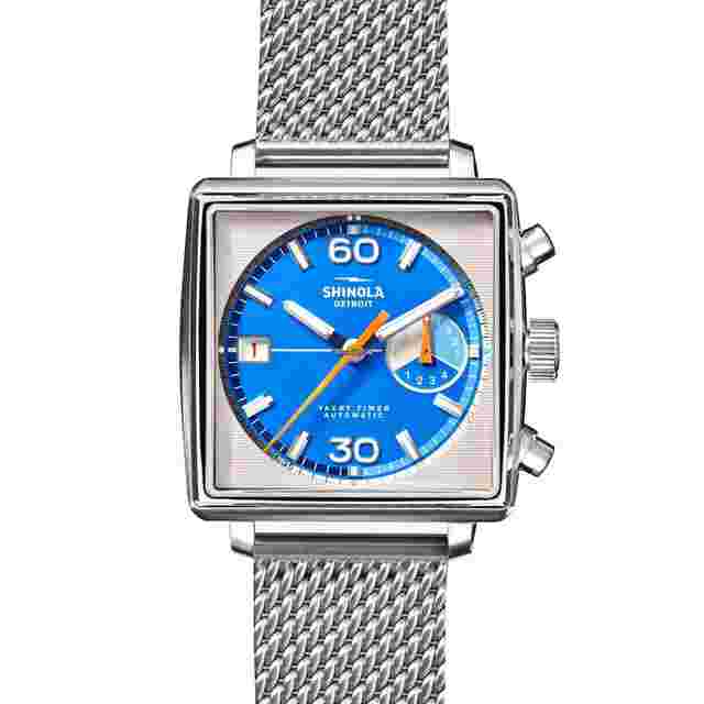 Shinola
                           
                                 40MM Mackinac Bermuda Blue Yacht Timer Square Watch Limited Edition S0120267029