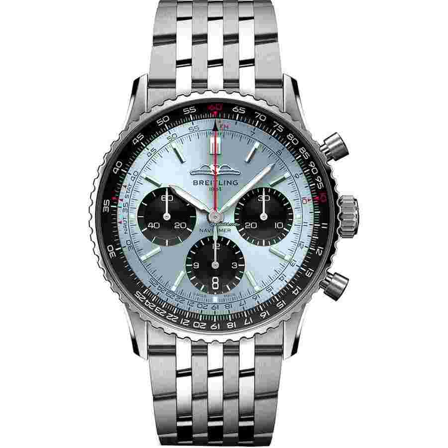 Breitling
Super Navitimer B01 Ice Blue Dial 41mm AB0139241C2A1 Stainless Steel Watch 2024