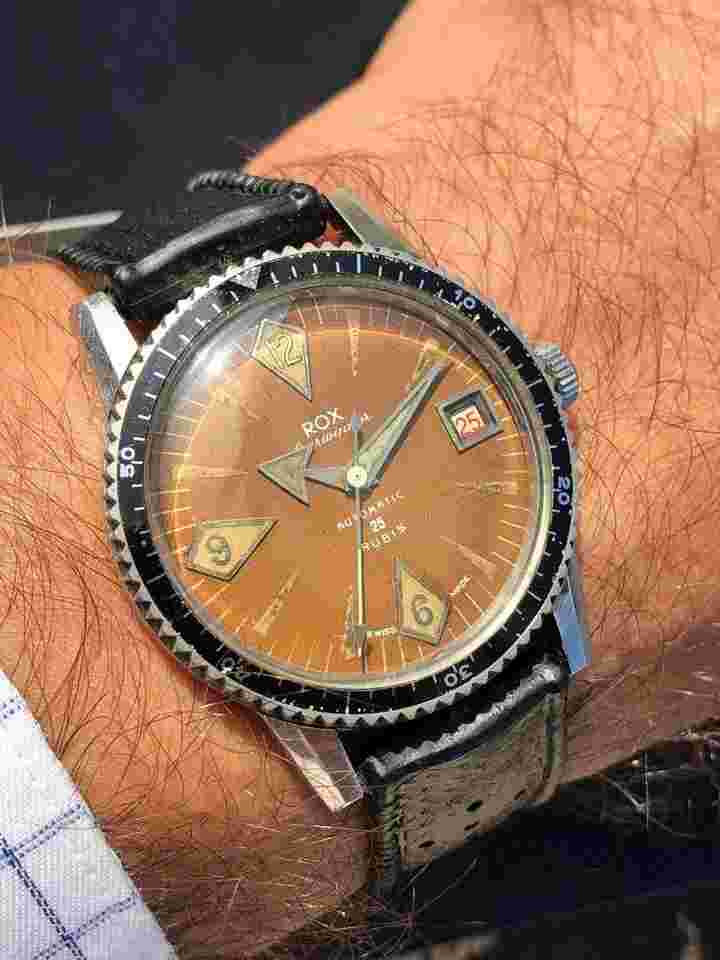 Rox Starwinner Automatic Brown Dial Rox Starwinner Automatic Rare Brown Dial Nice Condition Skin Diver Calypsomatic