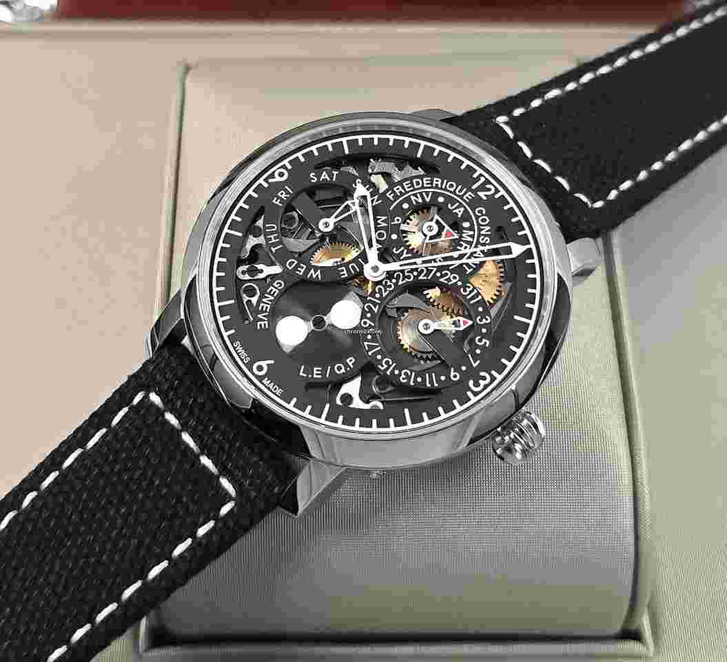 Frederique Constant Manufacture Slimline Perpetual Calendar
Limited Edition 135 pieces Grey Skeleton Dial
