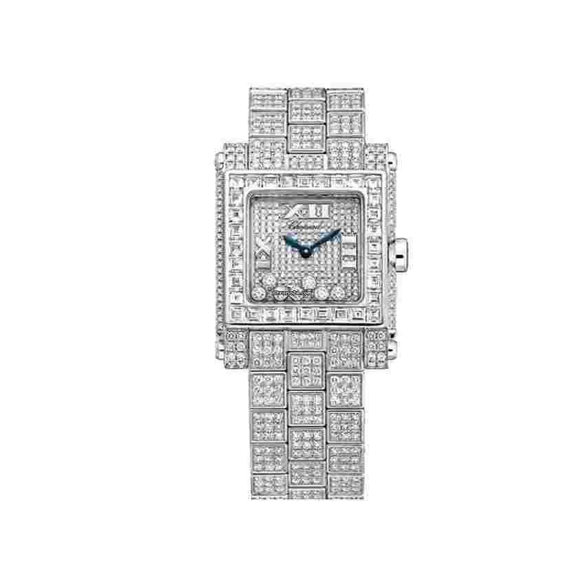 Chopard Happy Sport
                           
                                 White Gold With Factory Set Round and Baguette Diamond NEW UNWORN CHOPARD CERT