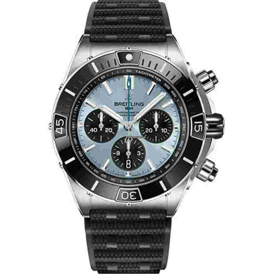 Breitling Chronomat
                           
                                 B01 44mm PB0136251C1S1 Stainless Steel With Black Rubber Watch Ice Blue Dial 2024