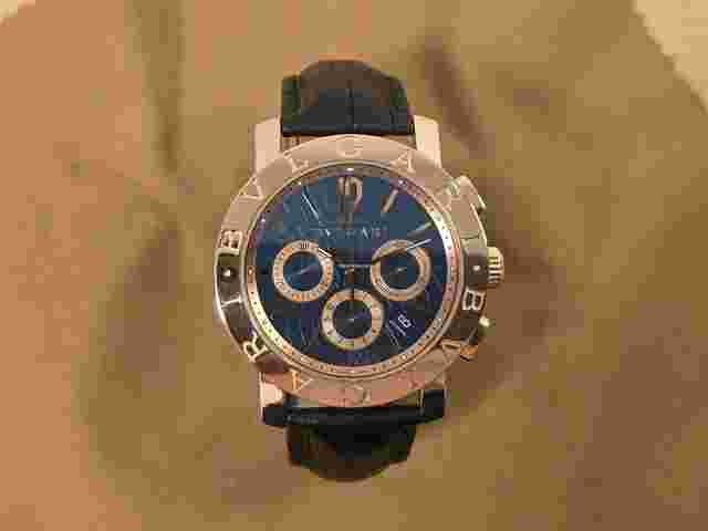 Bulgari Bulgari
                           
                                 Chronograph Limted Edition(199Pieces) Blue Dial Rose Gold BBP42 Full Set 2010'S