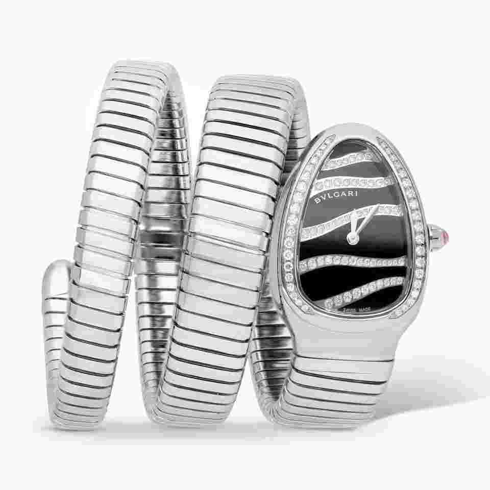 Bulgari Serpenti
Tubogas Black Diamond Dial Stainless Steel 35mm Quartz Ladies Watch