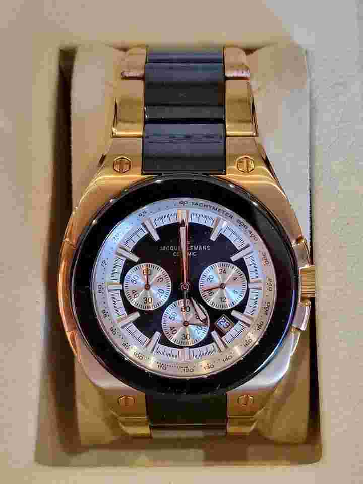 Jacques Lemans High Tech Ceramic Dublin 1-1523D Orologio nuovo mai usato nessun corredo