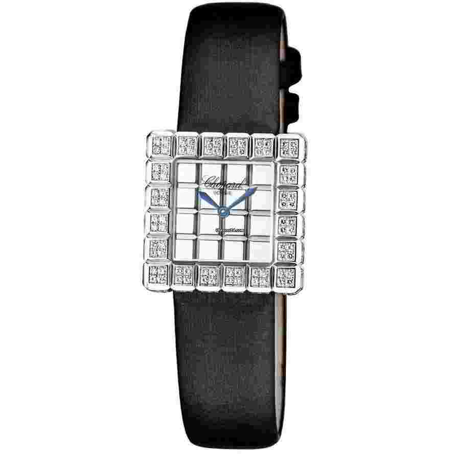Chopard Ice Cube
                           
                                 18kt White Gold 136815/1001 Diamond Bezel Black Satin Strap Watch 2024