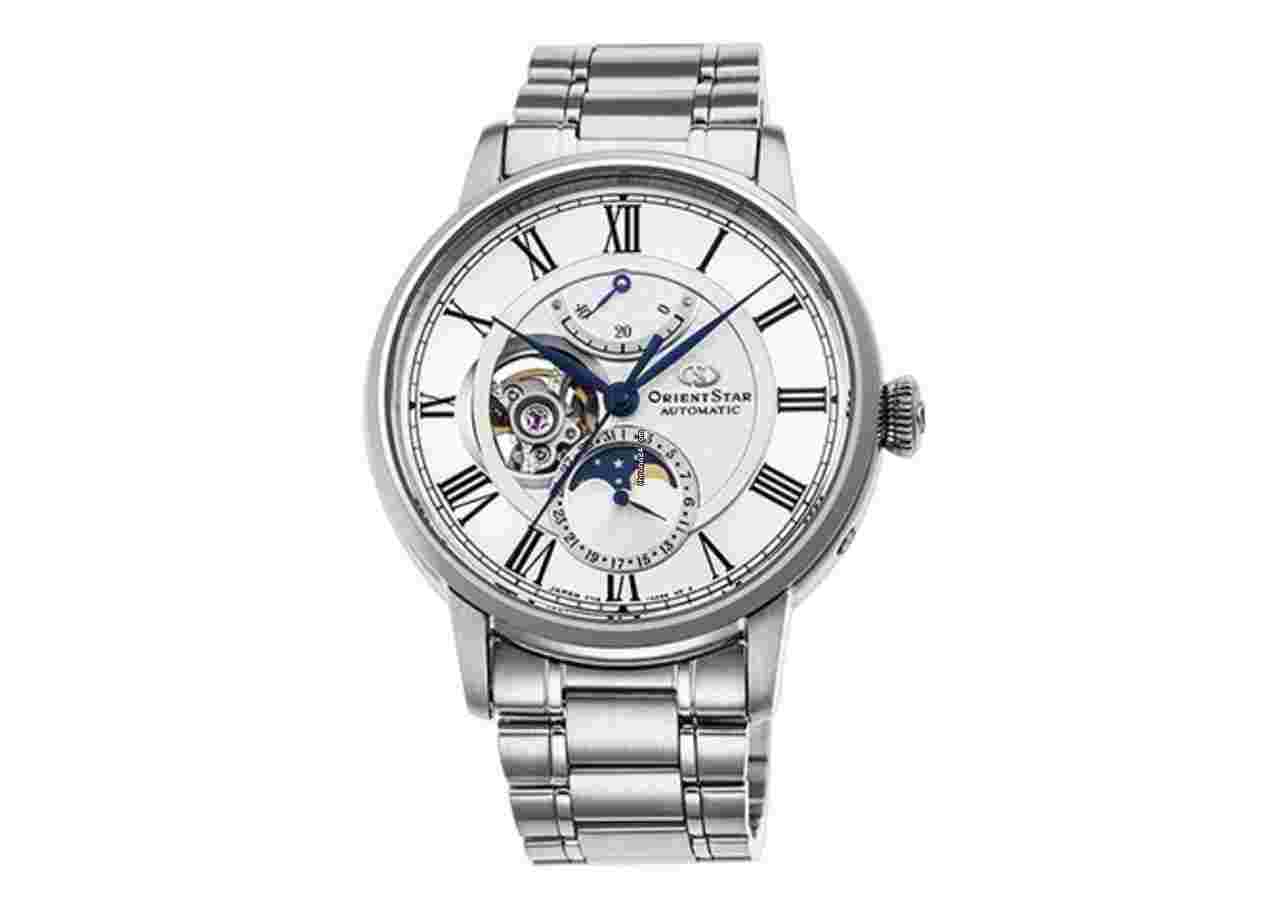 Orient Star
                           
                                 RE-AM0005S Moon Phase Open heart Power Reserve Men's Watch