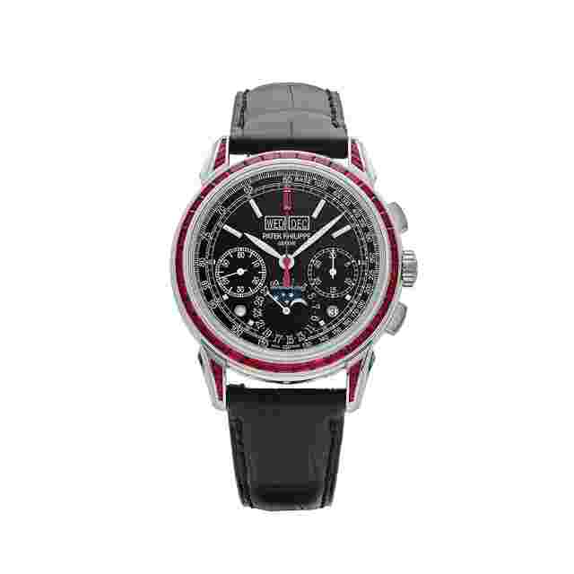 Patek Philippe Perpetual Calendar Chronograph
                           
                                 Grand Complications 5271/12P-001 Perpetual Calendar Platinum Black Dial Ruby Bezel