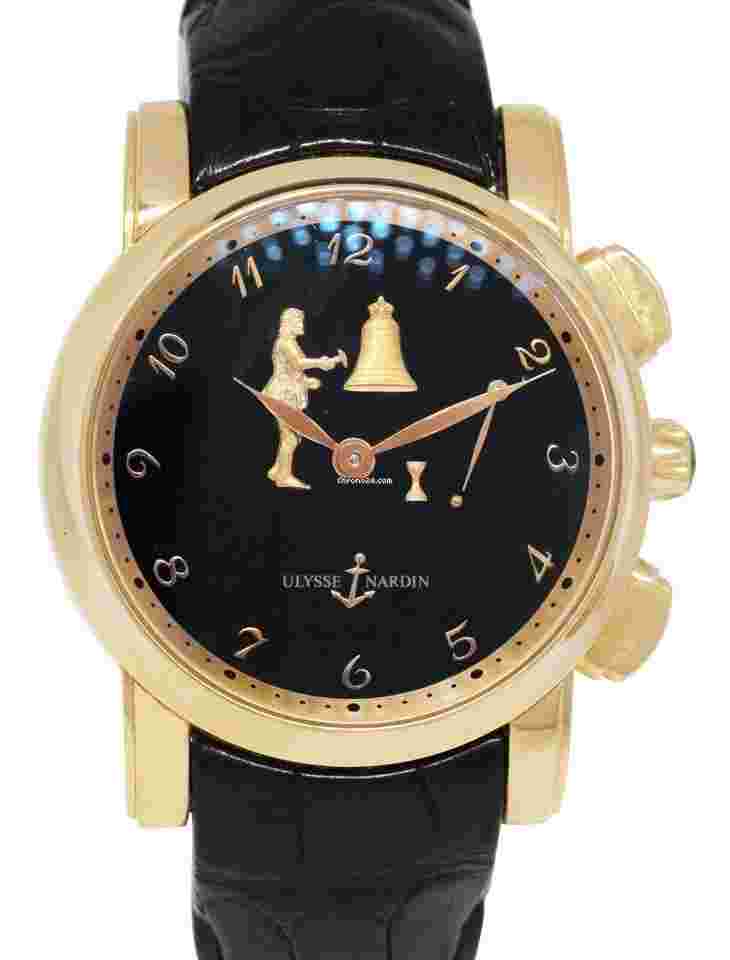Ulysse Nardin Sonata
Hourstricker 18k Rose Gold Black dial 42mm B/P 756-88