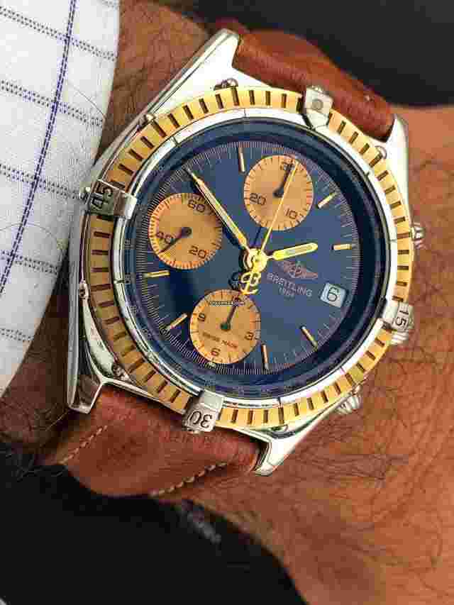 Breitling Chronomat
                           
                                 C13047 Blue Dial Panda Nice Condition Top Steel & Gold Rare