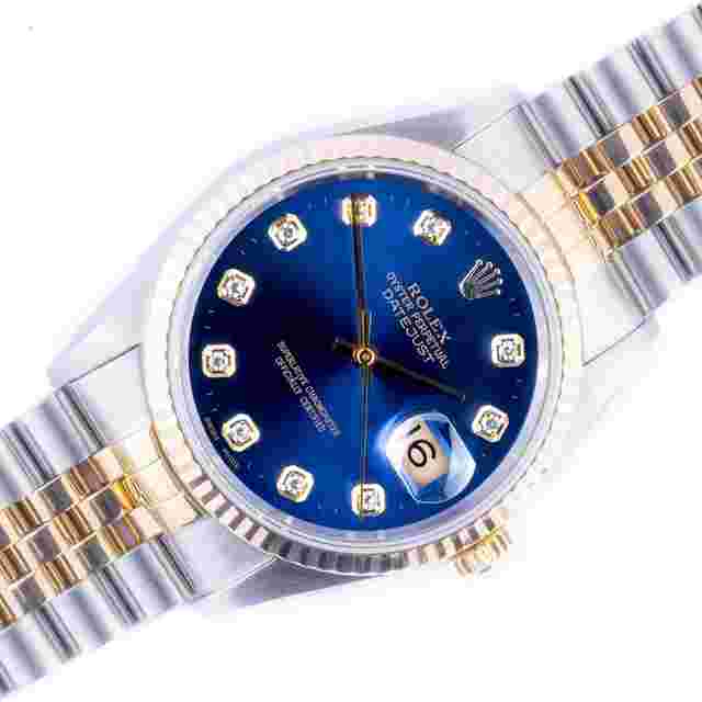 Rolex Datejust 36
                           
                                 Oyster Perpetual Datejust Blue Diamond 16233 1995 (Full Set)