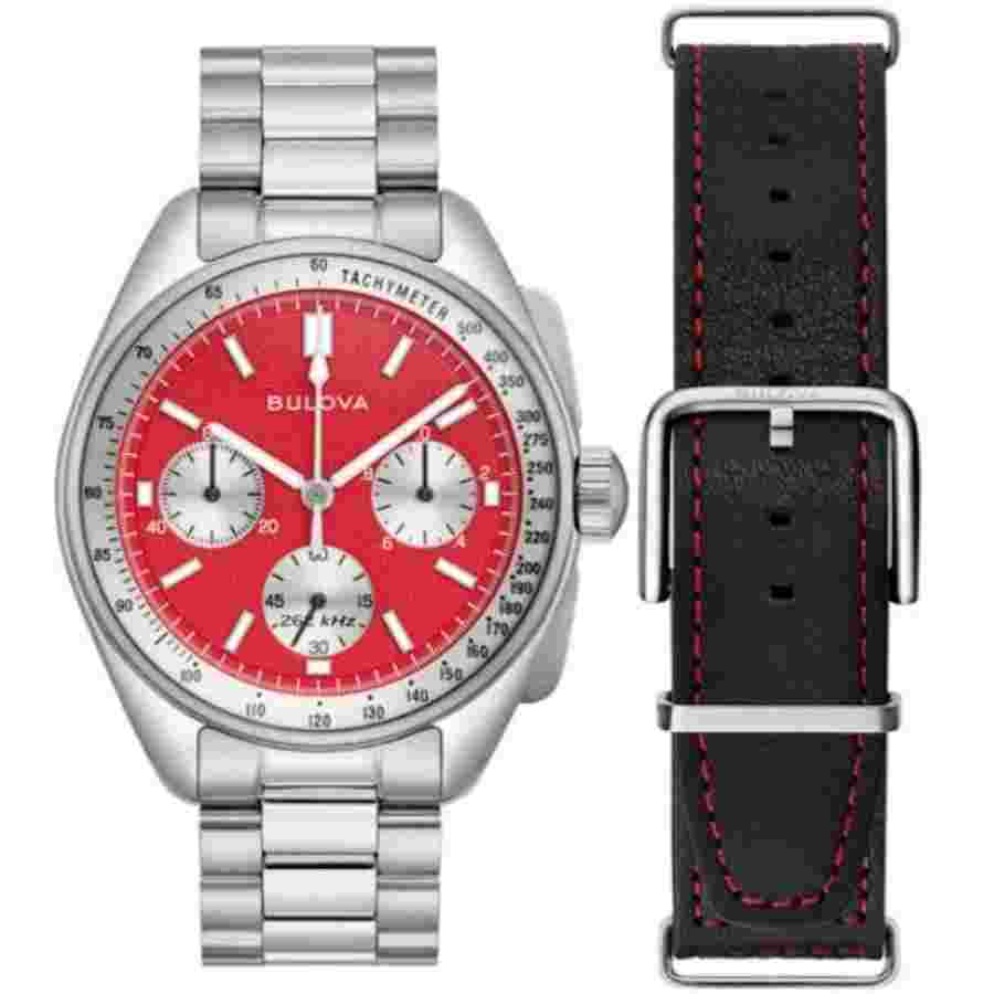 Bulova men's chronograph watch Bulova Precisionist Lunar Pilot Blood Moon 96K115 43.5mm 50m WR