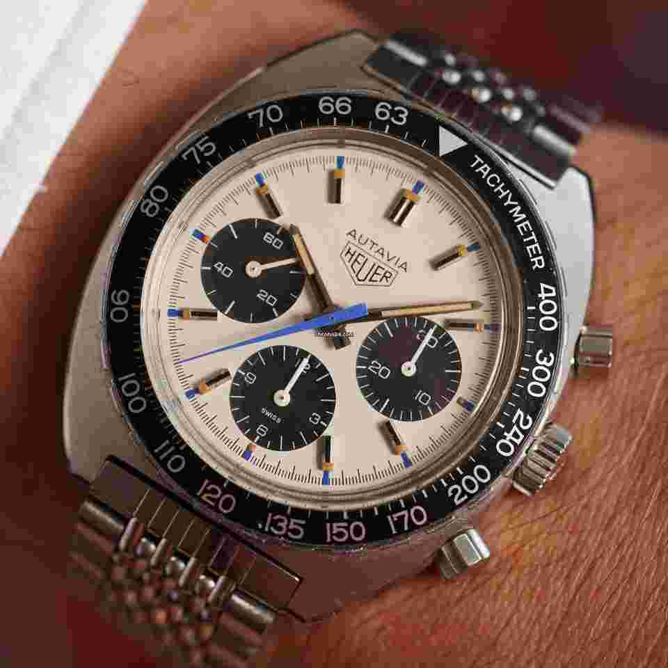 Heuer
                           
                                 Autavia “Jo Siffert Colors” 3 Register Reference 73663 Full Set Unpolished