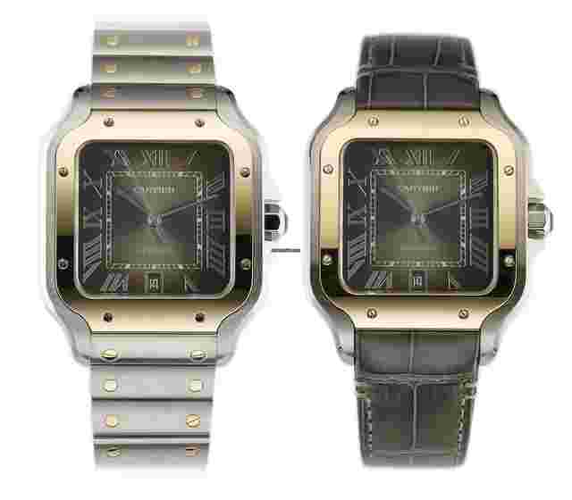 Cartier Santos
                           
                                 40mm Large Steel & 18k Yellow Gold Anthracite Grey Dial