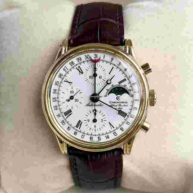 Chronoswiss Lunar
                           
                                 Ref 77990 Chronograph Mondphase Automatik Armbanduhr Herrenuhr