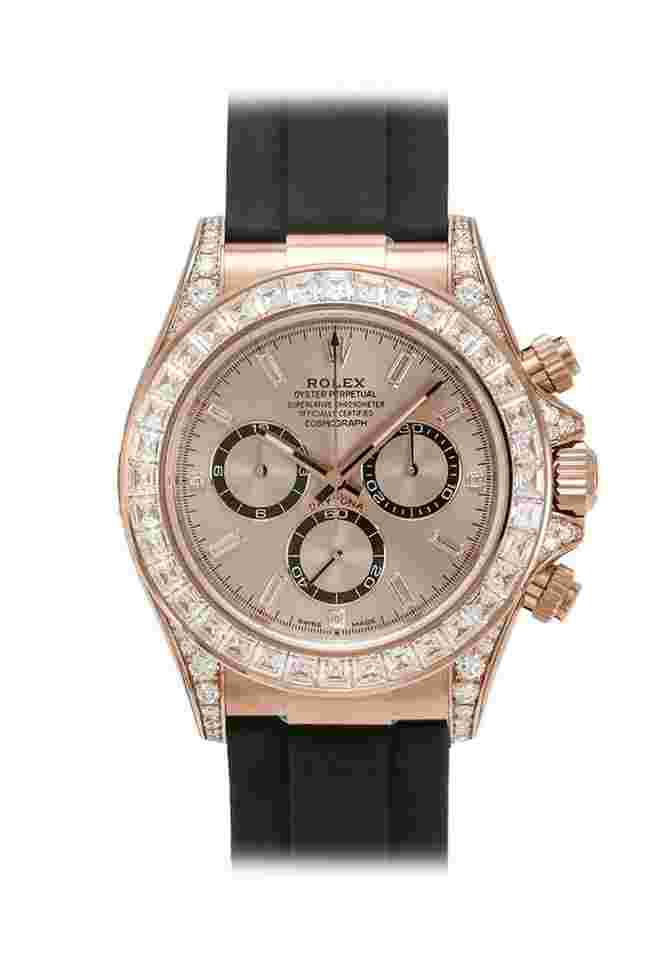 Rolex Daytona Cosmograph Daytona 40mm Everose Gold and Diamonds Case Sundust Bright Black Counter Rings Set With Diamonds Dial Oysterflex Bracelet 126535TBR UNWORN - Warranty start: 2024