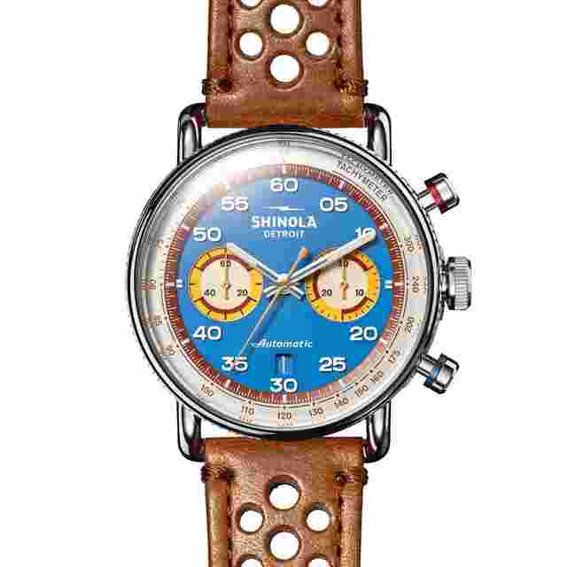 Shinola
                           
                                 44MM Limited Edition Canfield Speedway Horizon Blue Brown Leather Watch S012029107
