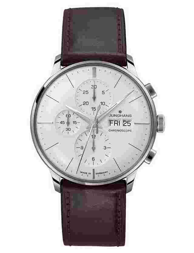 Junghans Meister Chronoscope
                           
                                 40.7 mm White Dial Leather Strap Watch 27/4120.03