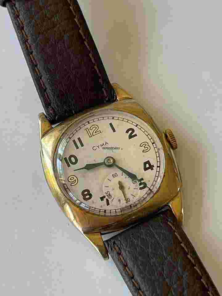 Cyma
Solid Rose 9K(375)Gold Military Officers Trench Cushing WWII 1939 Swiss Made