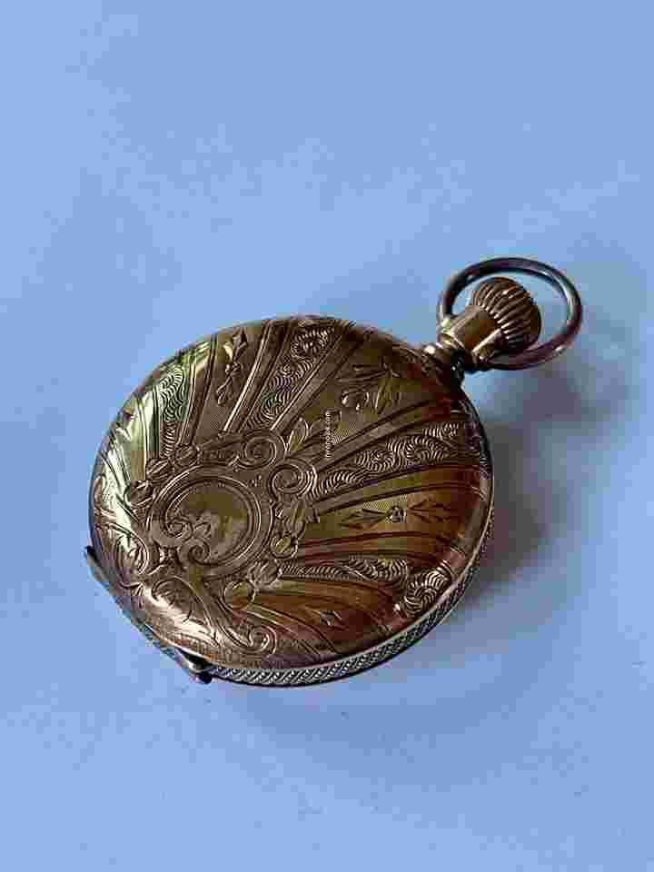 Elgin
Solid 14K(585) Hunter Porcelain Two Tone Dial Doctors Medicare Antique Pocket Watch