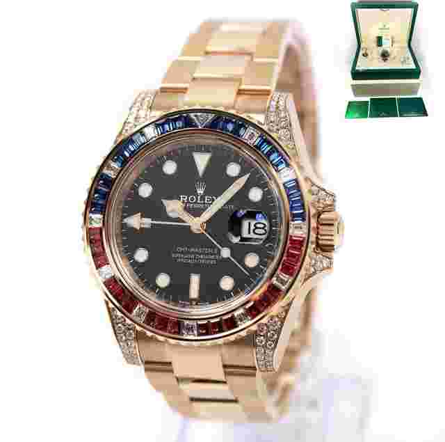 Rolex GMT-Master II
                           
                                 2019 Unworn Rolex GMT-Master II 126755SARU 40MM Pepsi Rose Gold Sapphire Ruby