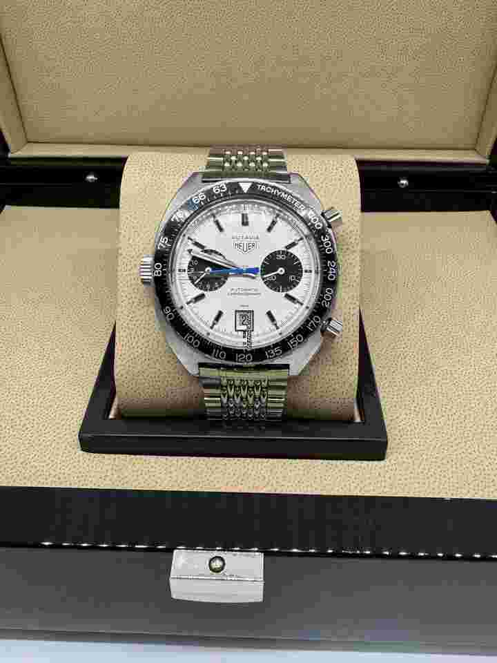Heuer
                           
                                 Preowned Heuer Jo Siffert Autavia Stainless Steel White Dial Black Sub Dials