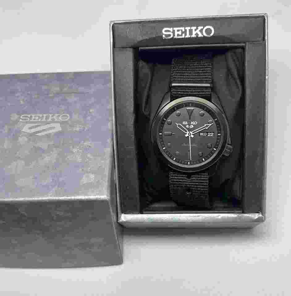 Seiko 5 Sports Black Nato Strap Mens Automatic Watch
