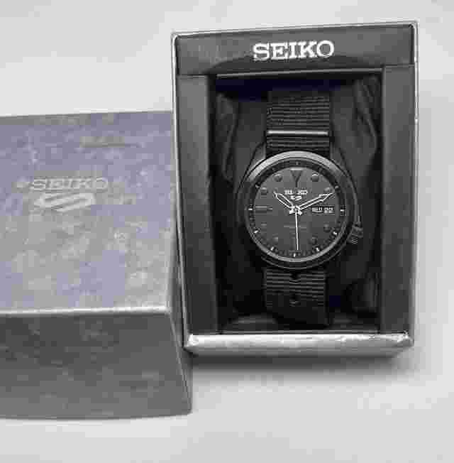 Seiko 5 Sports Black Nato Strap Mens Automatic Watch